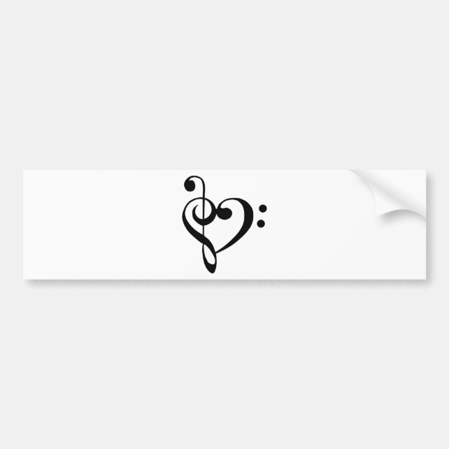 Musical Heart Bumper Sticker (Front)