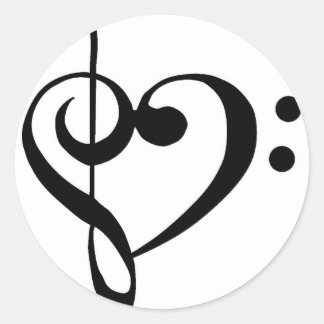 Musical Heart Classic Round Sticker