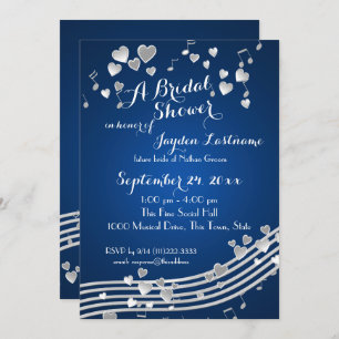 Musical Hearts Bridal Shower Invitation
