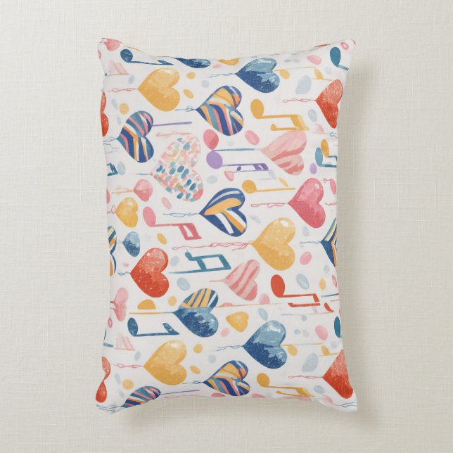 Musical hearts decorative cushion (Front(Vertical))
