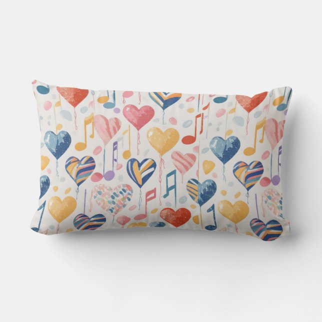 Musical hearts throw pillow (Back)