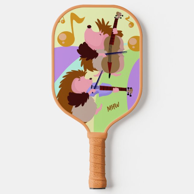 Musical Hedgehogs custom monogram Pickleball Paddle (Front)