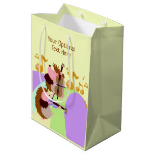 Musical Hedgehogs custom text gift bag