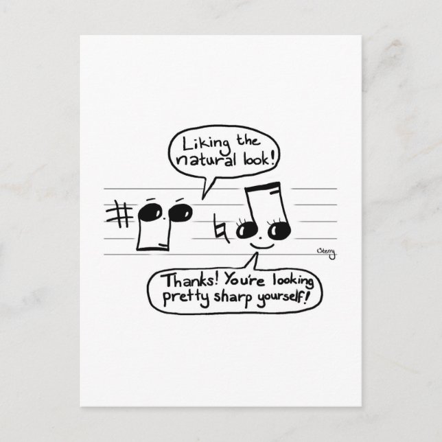 Musical Humour Cartoon Postcard (Front)