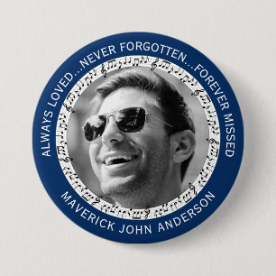 Musical In Loving Memory   Photo Memorial 7.5 Cm Round Badge