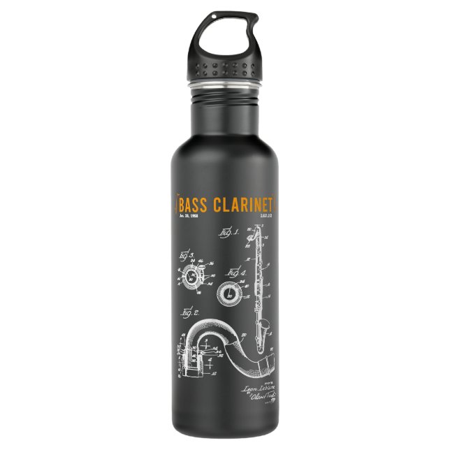 Musical Instrument Bass Clarinet Woodwind for Musi 710 Ml Water Bottle (Front)