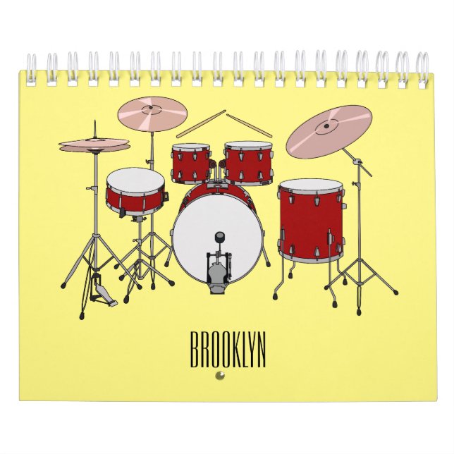 Musical instrument cartoon illustration calendar (Cover)