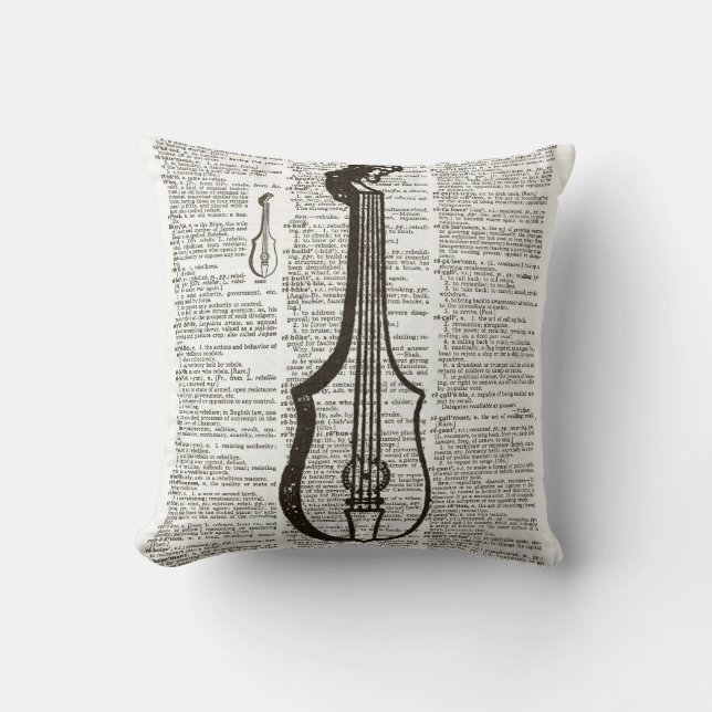 Musical Instrument Dictionary Art Cushion (Front)