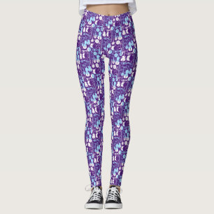 Musical Instrument pattern 01x4.b Purple Leggings