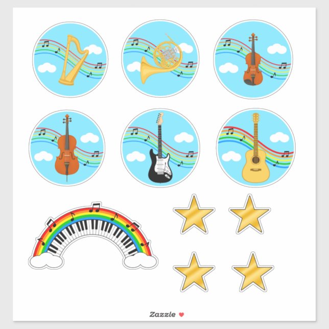 Musical Instrument Variety Pack Sticker (Sheet)
