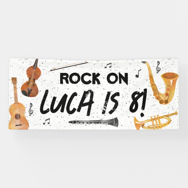 Musical Instruments Birthday Party Decor Banner (Horizontal)