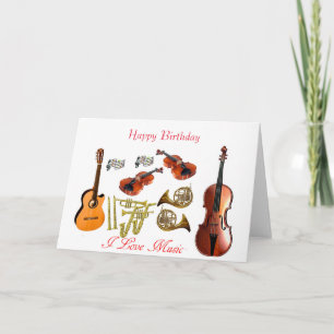 Musical instruments for Birthday Greeting Card