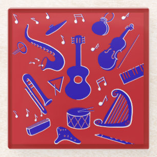 Musical Instruments Glass Coaster