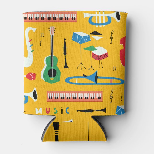 Musical Instruments: Mid Century Yellow Can Cooler (Front)
