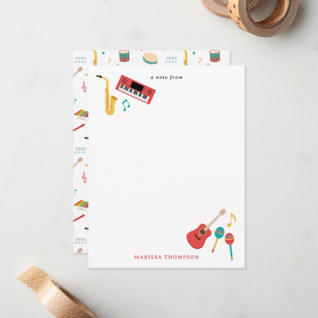 Musical Instruments Music Theme Pattern Card (Front/Back In Situ)