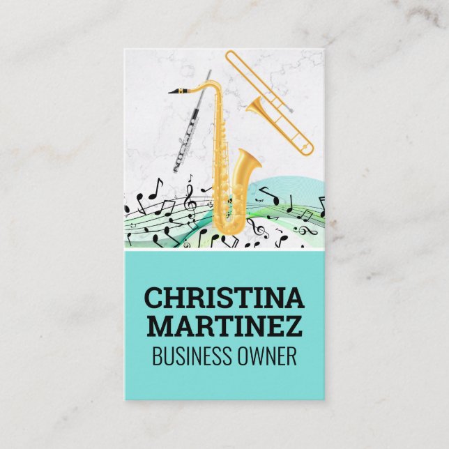 Musical Instruments | Musical Notes Business Card (Front)