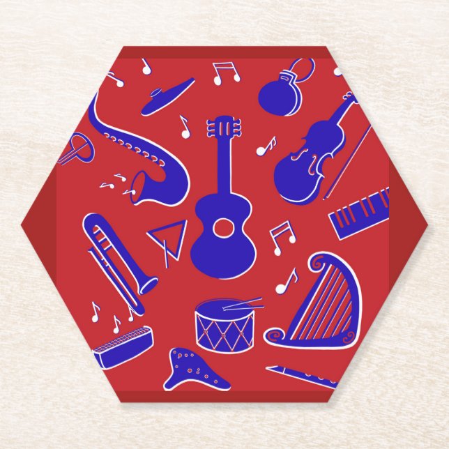 Musical Instruments Paper Coaster (Front)