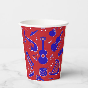 Musical Instruments Paper Cups