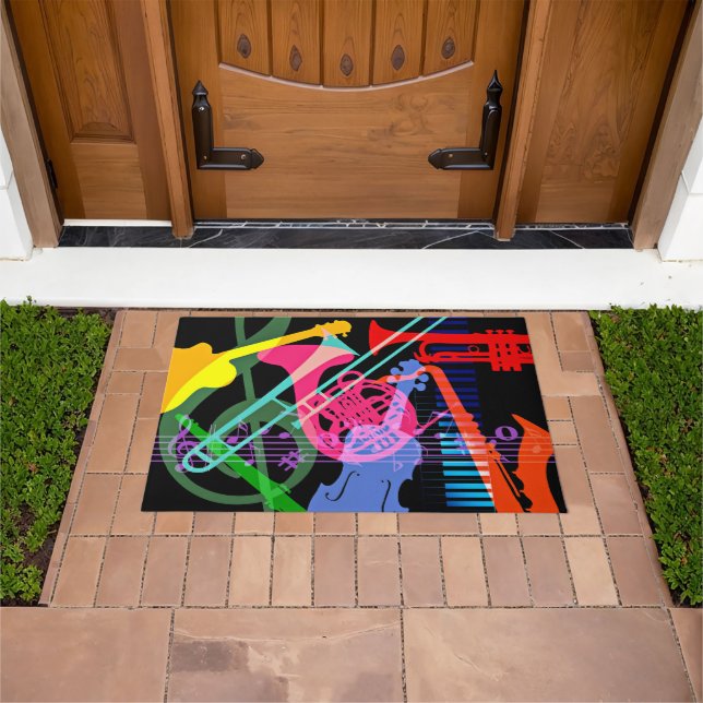 Musical Instruments Pop Art Design Doormat (Outdoor)