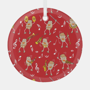 Musical Instruments Rock Glass Tree Decoration