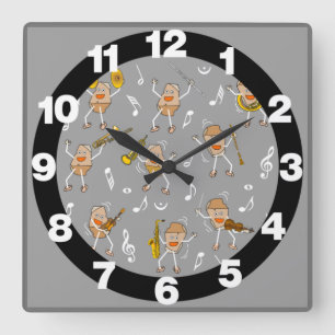 Musical Instruments Rock Large Clock