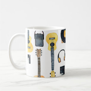 Musical Instruments: Seamless Watercolor Coffee Mug