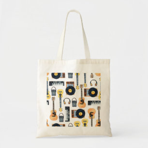 Musical Instruments: Seamless Watercolor Tote Bag