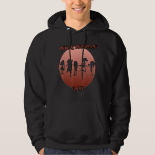 Musical Instruments Shadow In A Red Circle Hoodie