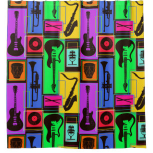 Musical Instruments  Shower Curtain