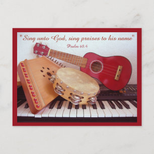 Musical Instruments ~ Sing Praise! Postcard