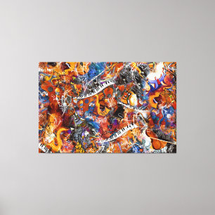 Musical Instruments with Abstract Splatter Juleez Canvas Print
