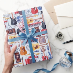 Musical Instruments Wrapping Paper, Music Gift Paper
