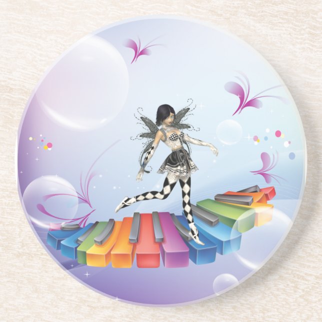 Musical Keyboard Faerie Coaster (Front)