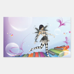 Musical Keyboard Faerie Rectangular Sticker