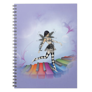 Musical Keyboard Faerie Vignette Spiral Notebook
