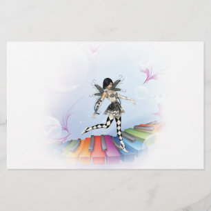 Musical Keyboard Faerie Vignette Stationery