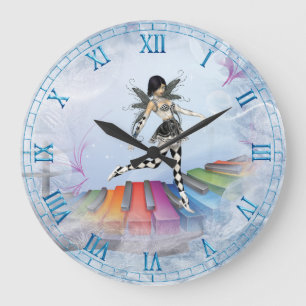 Musical Keyboard Faerie Vignette Wall Clock