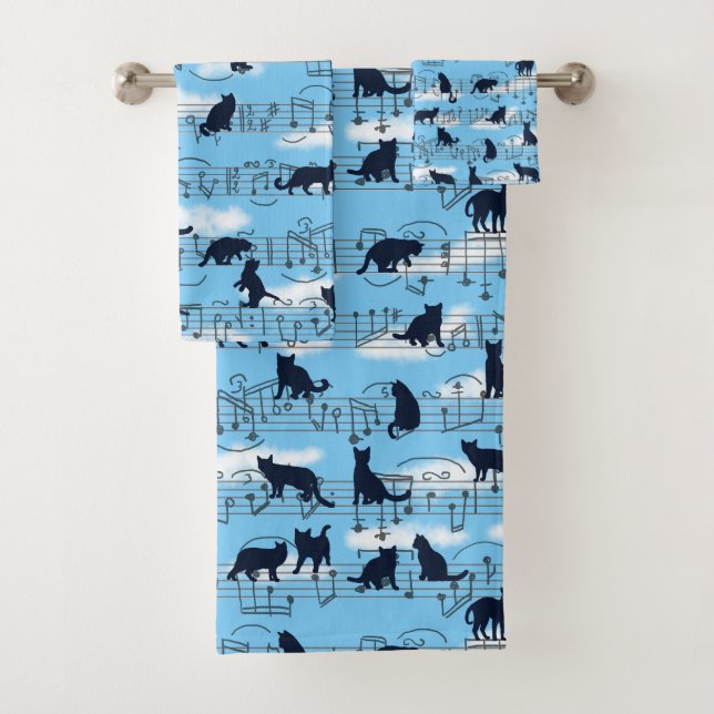 musical kittens bath towel set (Insitu)
