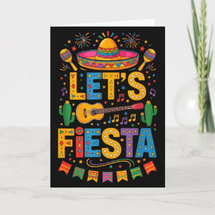Musical Lets Fiesta Sombrero Funny Guitar Cinco De Card