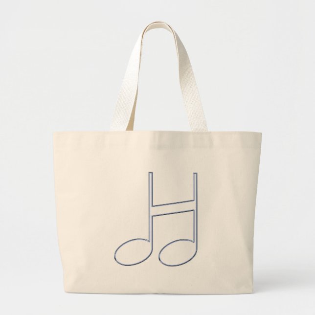 Musical Letter H – Minimal Outline Note Bag (Front)