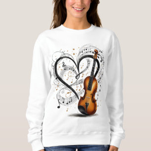 ❤️💕Musical Lover;🎻💘 Melody of Romance 🌹🎶 Sweatshirt