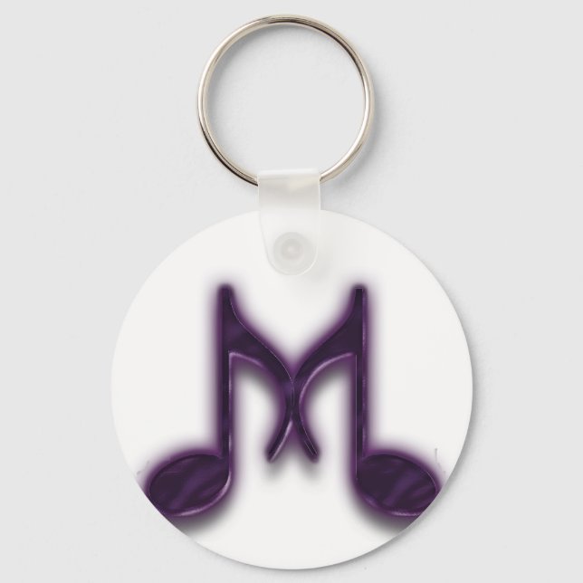 Musical "M" Letter Key Ring (Front)