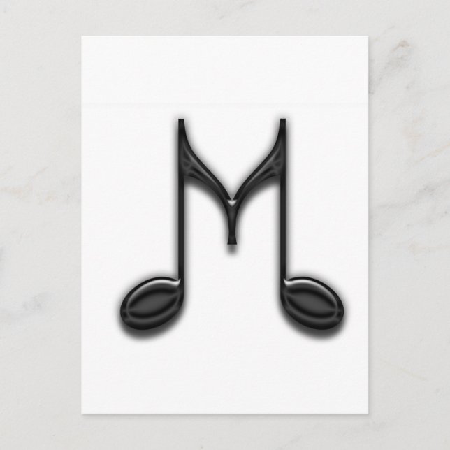 Musical "M" Letter Postcard (Front)