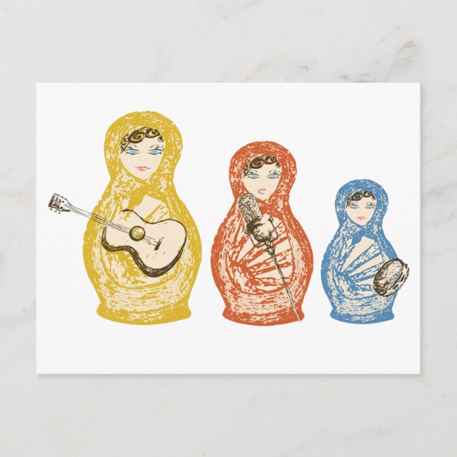 Musical Matryoshka Dolls Postcard (Front)