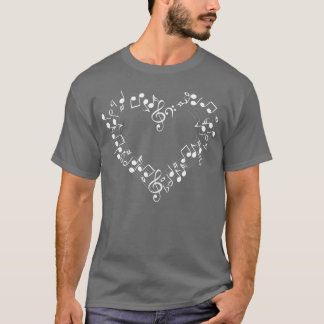 Musical Music Heart Love Notes Humour gift T-Shirt