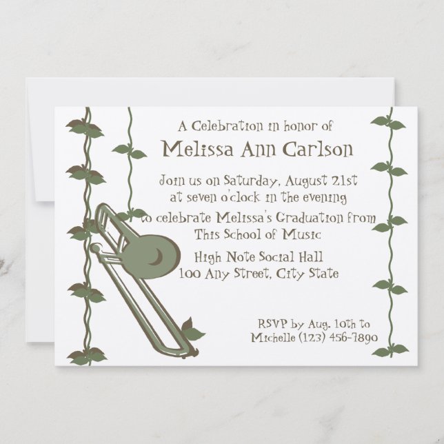 Musical Nature/ Trombone Invitation (Front)