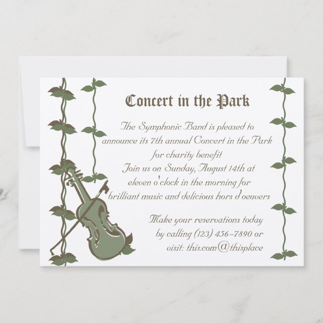 Musical Nature/ Violin Invitation (Front)
