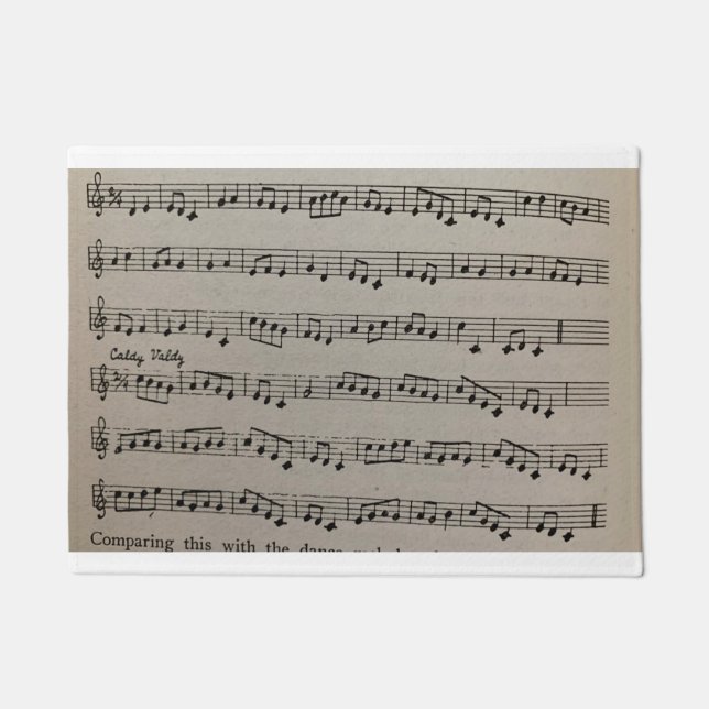 Musical notation classical symphony music soothing doormat (Front)