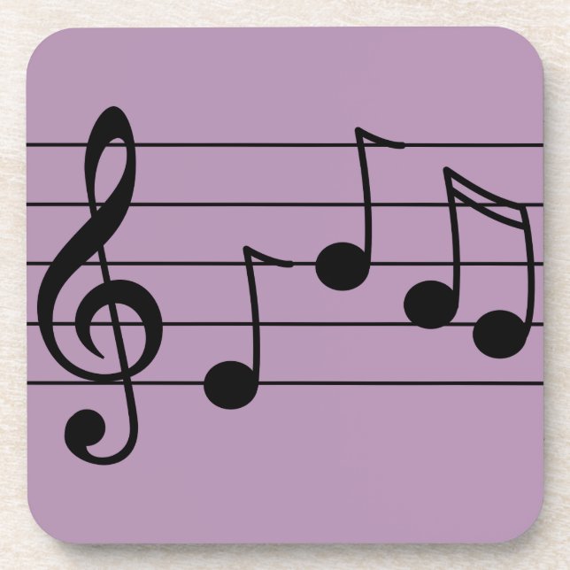 Musical notation treble clef and staff coaster (Front)