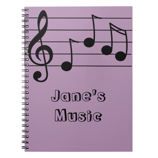 Musical notation treble clef and staff spiral notebook (Front)